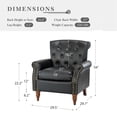 thumbnail image 2 of Tina's Home Mid-Century Accent Armchair Wingback Set of 2 with Wooden Tapered Legs & Upholstered Cushion for Home Living Room, Black, 2 of 8