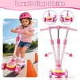 thumbnail image 5 of JoyStone Kick Scooter for Kids with LED Light Wheels & Music, 3 Adjustable Height Handlebars, Lean-to-Steer Technology, 3 Wheel Scooter for Toddlers Girls Boys Up to 110 Lbs, Pink, 5 of 11