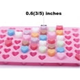 thumbnail image 3 of Mini moldes de silicona con forma de corazón de 55 cavidades para hornear, molde para cubitos de hielo en forma de corazón, moldes para dulces de San Valentín, paquete de 2, 3 of 5