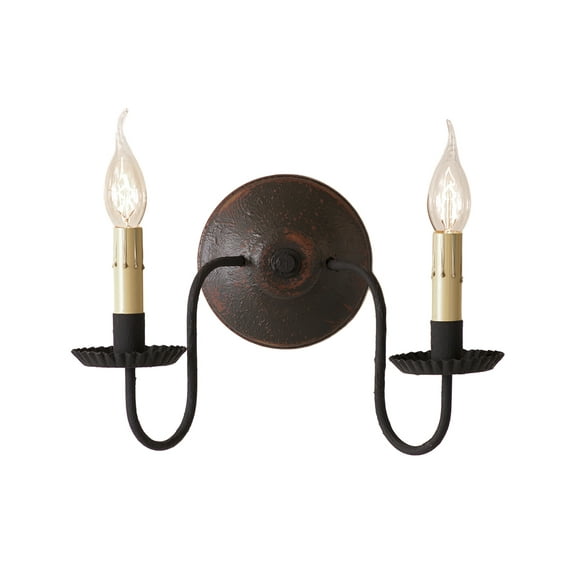 Irvins Country Tinware Ashford Wall Sconce in Espresso with Salem Brick 12 inches