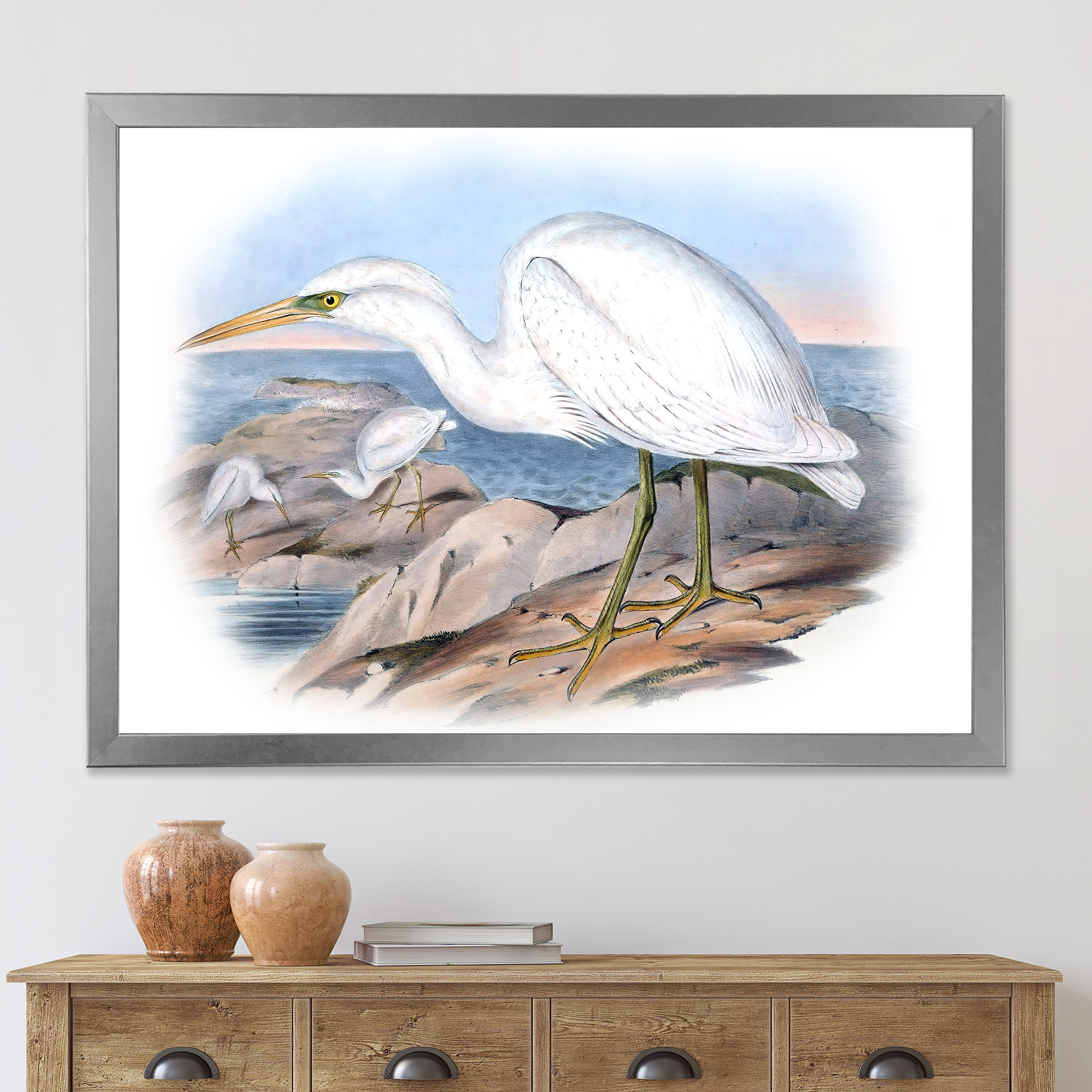 Designart 'Ancient Australian Birds XIII' Traditional Framed Art Print