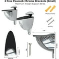 thumbnail image 3 of Fab Glass and Mirror Corner Clear Kit 6x6 Inch with Chrome Brackets-Triangle Glass Shelf, 6" x 6", 3 of 7