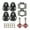 Color:Red,Style,Titanium, variant on (1 pair) Road bike clipless pedals ultra-light three-bearing pedals - red - titanium axle
