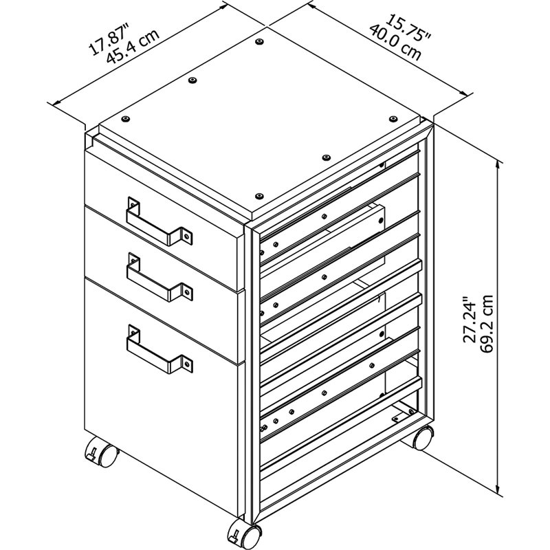 Scranton & Co 3 Drawer Mobile File Cabinet in Rustic Gray - image 5 of 5