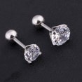 thumbnail image 4 of Pendientes de circonio Qarigey para hombre y mujer 4mm 1 Uds plata, 4 of 6