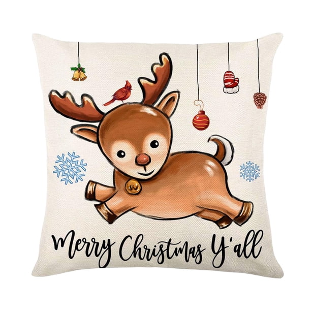Funda de almohada navideña cuadrada, funda de almohada, funda de cojín, funda de almohada para Adular