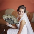 thumbnail image 5 of Unique Bargains Rose Lace with Tassel Folding Fan for Weddings and Parties 1 Pc Gold Tone, 5 of 5