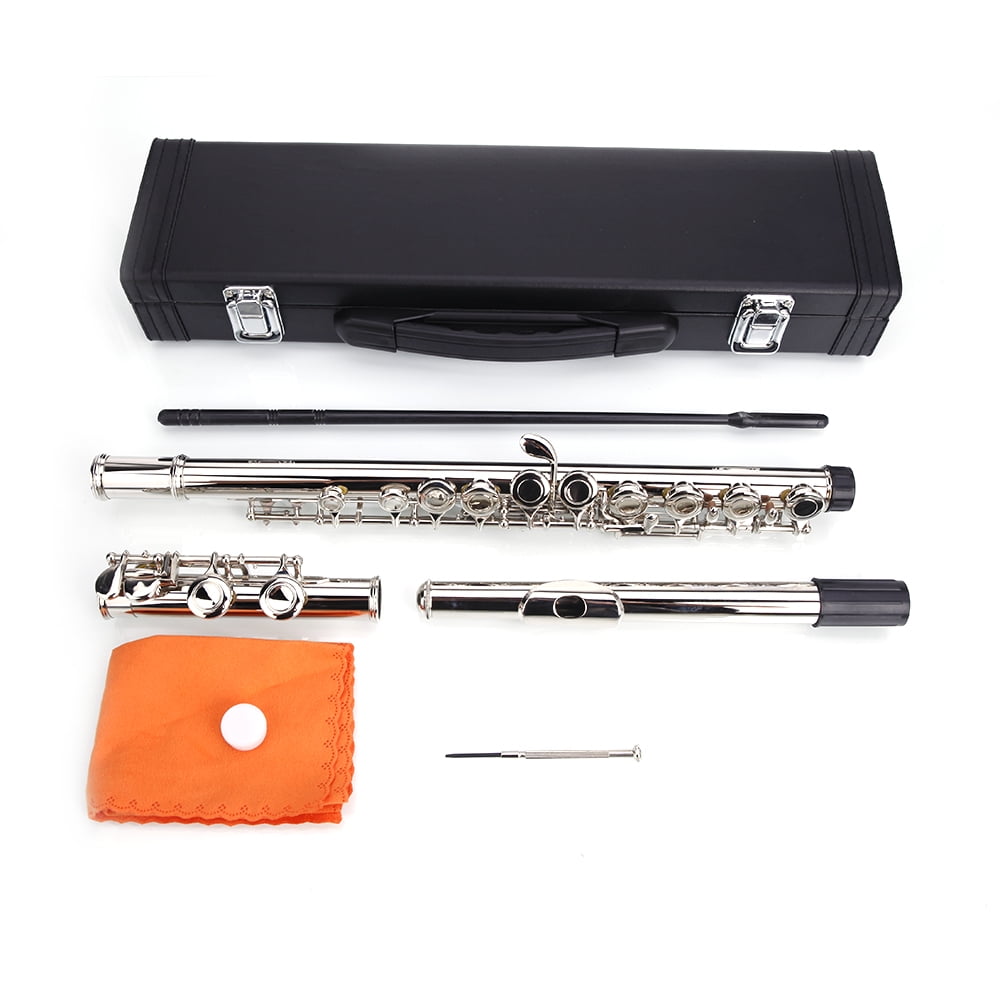 Lowestbest Nickel Plated C Closed Hole Concert Band Flute - Silver