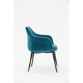 thumbnail image 3 of Limari Home Wilson 18" Modern Velvet Fabric Dining Chair in Teal Blue, 3 of 5