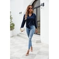 thumbnail image 7 of NANAHuang Women's Blouse Satin Silk Shirts Button Down Shirts Casual Loose Long Sleeve Office Work Tunic Tops, 7 of 7