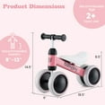 thumbnail image 3 of Costway 4 Wheels Baby Balance Bike for 2 Years Old Boys Girls with Soft Seat Ride On Toy Pink, 3 of 10