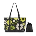 thumbnail image 7 of FORMRS Canvas Laptop Tote Bag for Women with 15.6" Computer Compartments Shoulder Handbag, Green Flower Pattern, 7 of 7