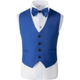 thumbnail image 4 of Wehilion Boys Tuxedo Suit Three Piece Kids Tuxedo Suit for Boys Formal Suit Jacket Blazer Pants Vest Set, 4 of 5