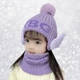 thumbnail image 2 of iHPH7 Hat and Scarf Set for Girls Winter Hat Kids Scarf Neck Warmer Beanie and Scarf Set Warm Beanie Winter Accessories Purple One Size, 2 of 9