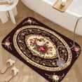 thumbnail image 3 of 1pc Oval Floral Pattern Carpet Absorbent Non-Slip Bathroom Thickened Flannel Rug Decor,Soft,Quick Drying,Suitable For Indoor/outdoor Use,Bathrooms,Bedrooms,Kitchens,Terrace,Laundry Rooms,16"x24", 3 of 9