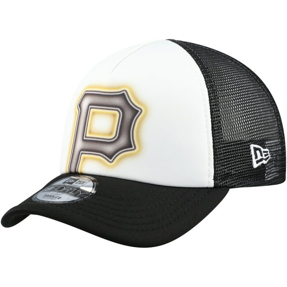 Toddler New Era  White/Black Pittsburgh Pirates Painted A-Frame 9FORTY Trucker Adjustable Hat