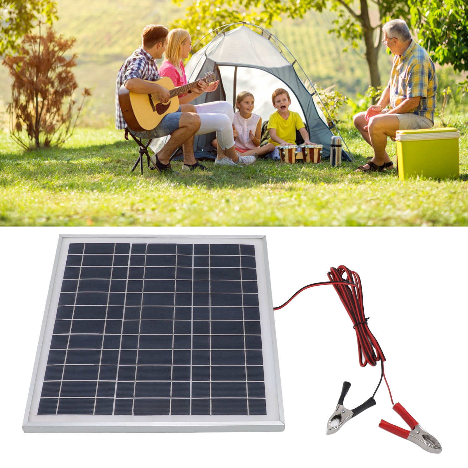 Elowen Solar Panel with Battery Clip Portable Solar Panel, 50W Solar Panel for Camping