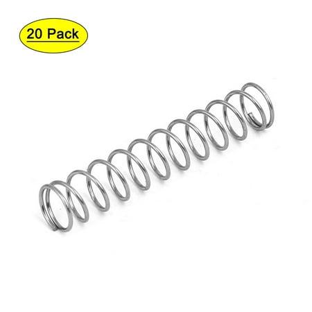 

0.6mmx7mmx35mm 304 Stainless Steel Compression Springs Silver Tone 20pcs