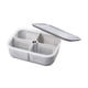 thumbnail image 2 of Contenedor de 4 compartimentos para snacks | Organizador de alimentos de plástico transparente | Tapa hermética y impermeable | Polipropileno de grado alimentario | 20,3x15x6,5 cm | Almacenamiento, 2 of 6