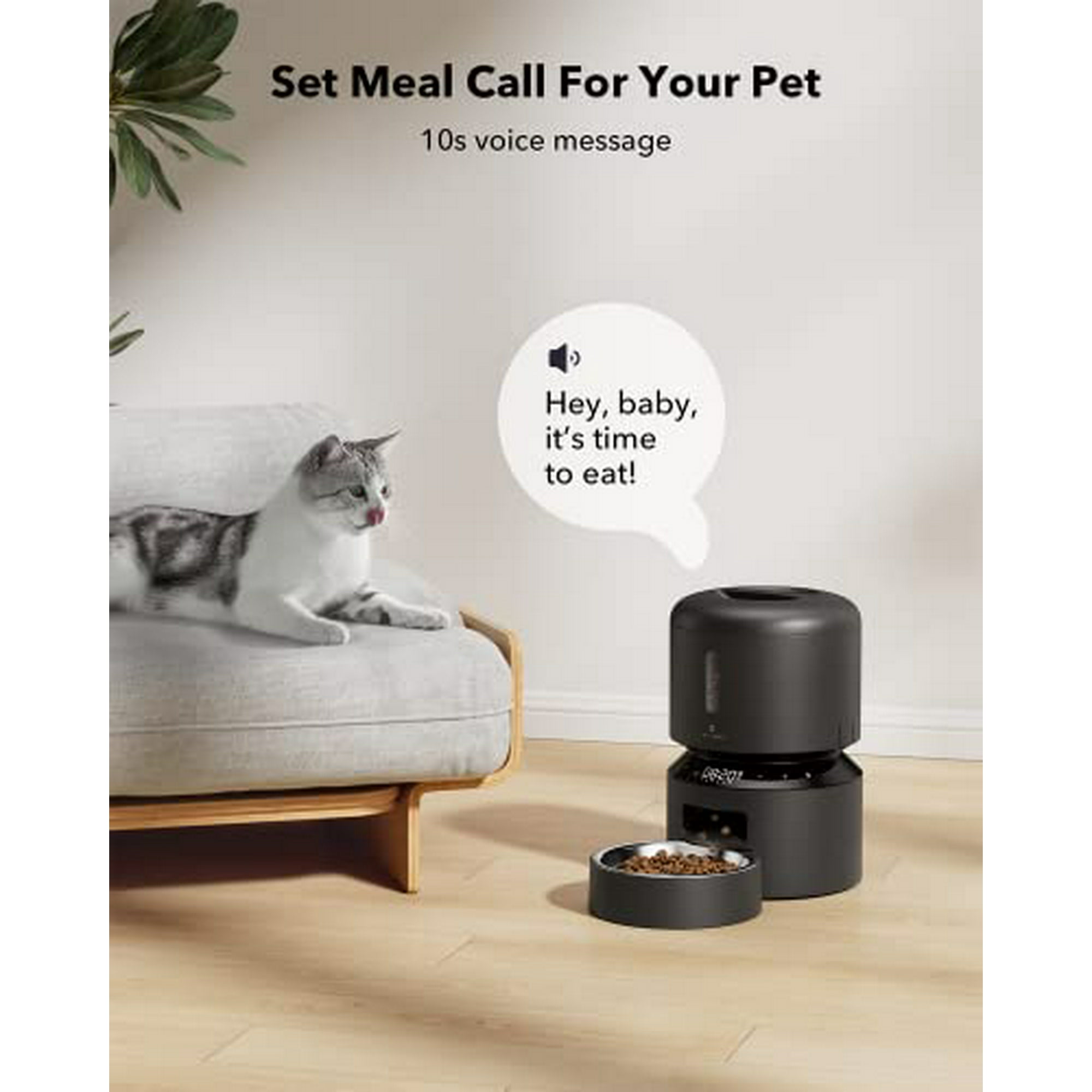 PETLIBRO Automatic Cat Feeder Pet Dry Food Dispenser Triple Preservation with Stainless Steel Bowl Twist Lock Lid Up to 50 Portions 6 Meals Per Day Granary for Small Medium Pets Walmart