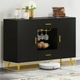 thumbnail image 6 of DEXTRUS Sideboard Storage Cabinet with Doors & Drawers, Coffee Bar Cabinet with Adjustable Shelf,Black, 6 of 6