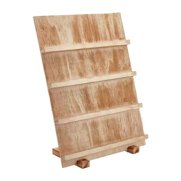 Expositor de pendientes de madera, práctico soporte para tarjetas de pendientes, expositor de joyas 4 niveles