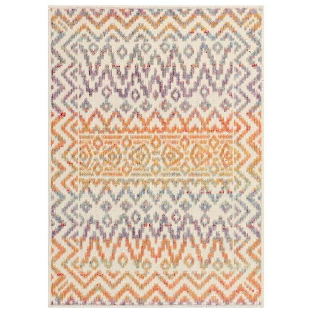 Trans-Ocean Imports BEA23735244 24 x 35 in. Liora Manne Beaux Tribal Diamond Indoor Rug Wilton Woven Rectangular Rug - Pastel