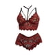 thumbnail image 4 of Gibobby Lencería sexy Conjunto de lencería de 2 piezas de talla grande para mujer con sujetador de tiras y bragas(Vino, 4XL), 4 of 5
