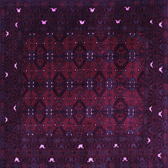Ahgly Company Indoor Square Persian Purple Traditional Area Rugs, 3' Square