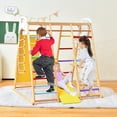 thumbnail image 2 of Costway 8-in-1 Jungle Gym Playset, Wooden Climber Play Set with Monkey Bars Colorful, 2 of 10