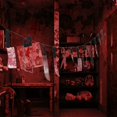 thumbnail image 2 of Colgante decorativo de casa embrujada estilo terror, modelo 2, 12 dólares, plástico, 2.2m de largo, fácil de instalar, ideal para fiestas de Halloween., 2 of 6