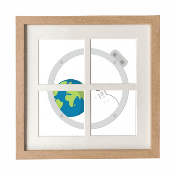 Universe And Alien Out Of Window Frame Wall Tabletop Display 4 Openings Picture