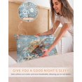 thumbnail image 5 of Hokiten Pillow Cases Standard Size Set of 2, Lumbar Pillow Covers, Coastal Turtle Satin Pillowcases with Zipper for Hair/Skin, Pillow Protector Cover, Teal Nautical Ocean Starfish Coral 20x26 Inches, 5 of 6