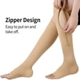 thumbnail image 2 of CHUANK 2021 Women Zipper Compression Socks Zip Leg Support Knee Sox Open Toe Sock, 2 of 9