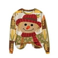 thumbnail image 2 of Heisall Womens Sweatshirts 2025 Autumn Winter Thanksgiving Fall Patchwork Print Round Neck Loose Casual Sporty Long Sleeve Fleece-lined No Hood Fashionable Sweatshirts, 2 of 9