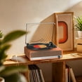 thumbnail image 3 of Udreamer Vinyl Record Player With Bluetooth,All In One 3-Speed Vintage StereoTurntable with speakers,Brown, 3 of 14