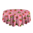 thumbnail image 5 of Strawberry Plants Fruit Flower Round Tablecloth 60"x60",Wrinkle Wipeable Table Cloth for Kitchen Dining Room Picnic Patio Party, 5 of 6