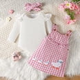 thumbnail image 4 of NOLDARES Baby Girl Suspender Skirt Outfits Long Sleeves Fall Winter Spring Clothes(Pink,9-12 M), 4 of 9