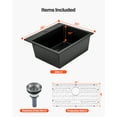 thumbnail image 3 of VEVOR 25 inch Kitchen Sink Workstation, Top Mount Granite Sinks, Drop-In Single Bowl Farmhouse Basin with Multiple Accessories, Household Dishwasher Sinks for RV, Prep Kitchen, and Bar (Black), 3 of 9
