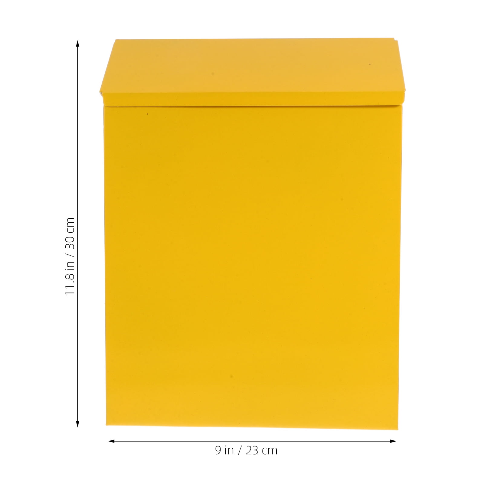 Pawsdot 1Pc Decorative Yellow Iron Mailbox with European Style for Home Display