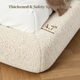 thumbnail image 4 of Advwin Queen Cloud Bed Frame with Headboard, Boucle Upholstered Low Platform Bed with Anti-Collision Soft Sponge Cushion & Heavy Duty Metal Frame for Bedroom, No Box Spring Needed, Cream, 4 of 10