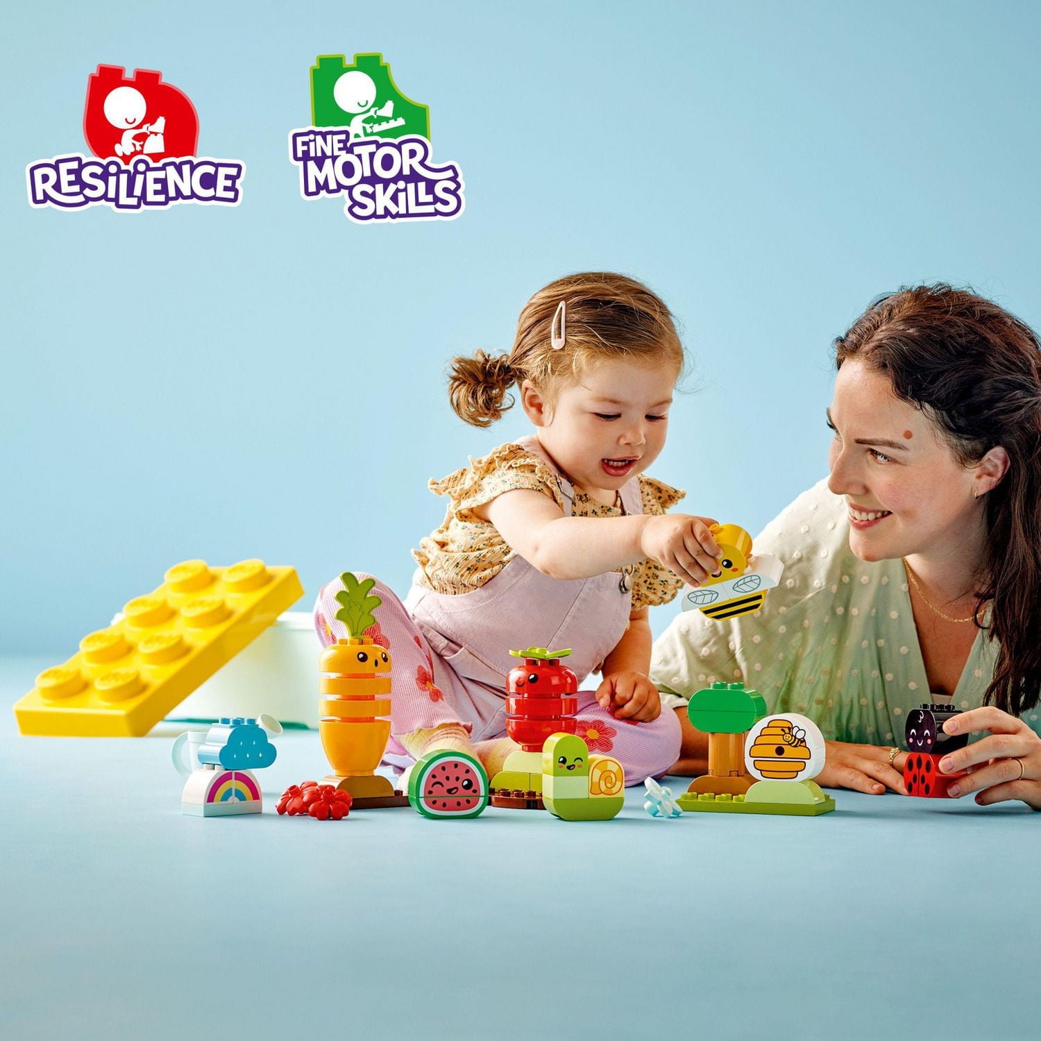 LEGO DUPLO My First Organic Garden Brick Box 10984, Stacking Toys for Babies and Toddlers 1.5+ Years Old, Learning Toy with Ladybug, Bumblebee, Fruit & Veg, Sensory Toy for Kids