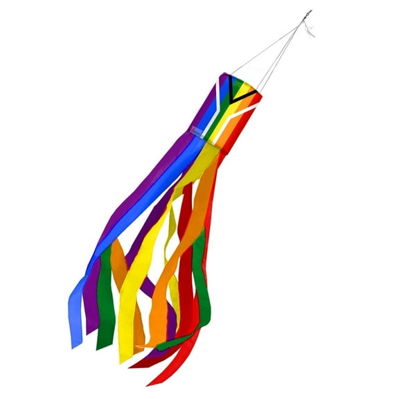 AGAS South Africa Rainbow Gay Pride Pride 60 inch Column Windsock - Printed Single Sided on Outdoor Heavy Duty Nylon - Hanging Decoration Windsocks for Yard Yellow Ribbon Yard Décor - Clip for Hanging