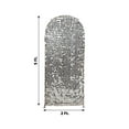 thumbnail image 4 of Efavormart Sparkly Silver Big Payette Sequin Fitted Chiara Backdrop Stand Cover for Round Top Wedding Arch, Single Sided - 5ft, 4 of 5