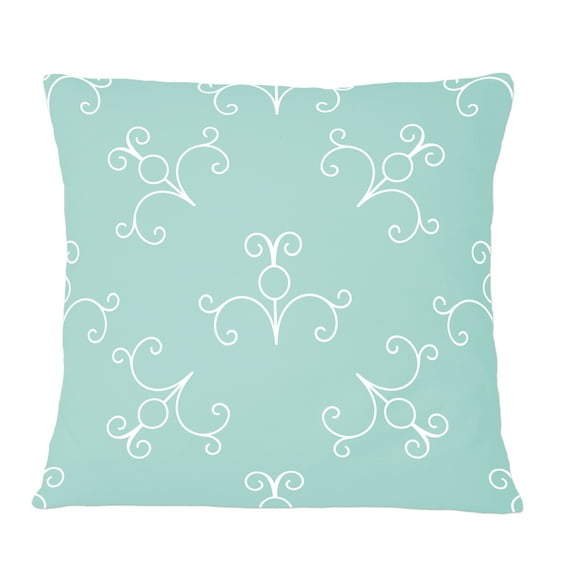 Designart Turquoise Minimal Ornament' Mid-Century Modern Throw Pillow - 12x20