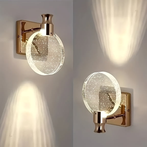 Lámpara de pared de cristal de estilo nórdico, LED, sencilla y creativa, ideal para sala de estar, dormitorio, baño y pasillo.
