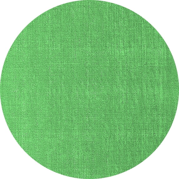 Ahgly Company Indoor Round Solid Emerald Green Modern Area Rugs, 5' Round