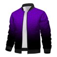 thumbnail image 4 of Qertyioot Men's Tempérament Casual Mode Stand Col Fermeture Éclair Veste Imprimée à Manches Longues Veste Décontractée, 4 of 5