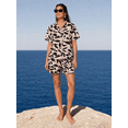 thumbnail image 6 of PINKSIR 2 Piece Outfits for Women Hawaiian Tropical Print Button Down Shirt and Shorts Summer Beach Vacation Sets Resort Wear, 6 of 10