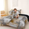 thumbnail image 4 of Homewish Brown Gradient Plaid Queen Comforter Set,Aesthetic Art Comforter Sets Queen,Black Reversible,3 Pieces,1 Comforter and 2 Pillowcases, 4 of 7